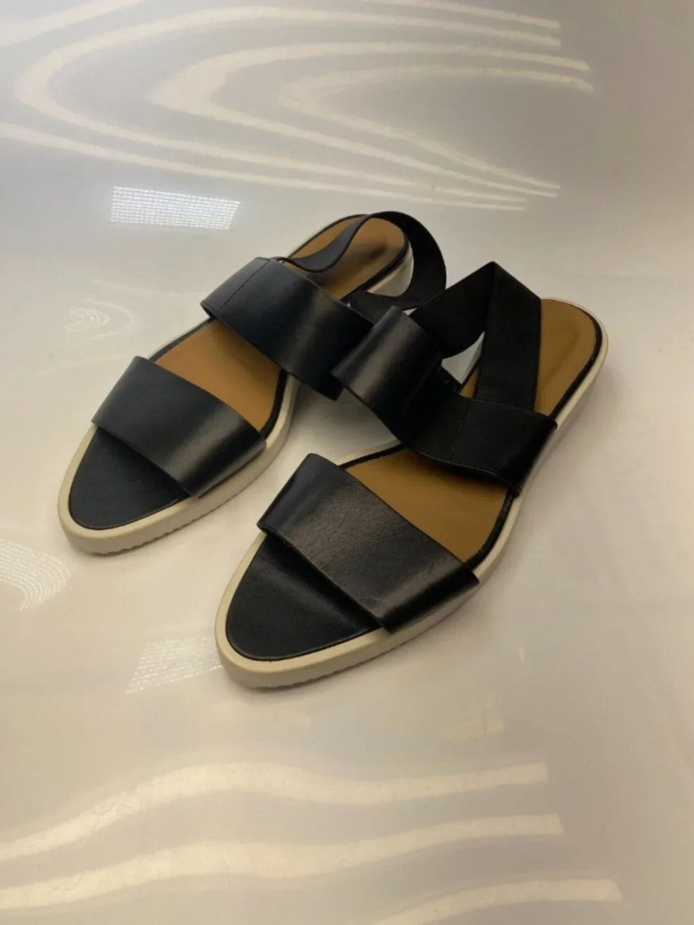 Everlane Womens Strap Pointy Toe Leather Black Sandal Sz 11